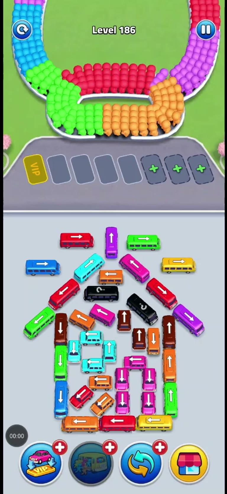 Bus Rush Fever Level 186 gameplay preview
