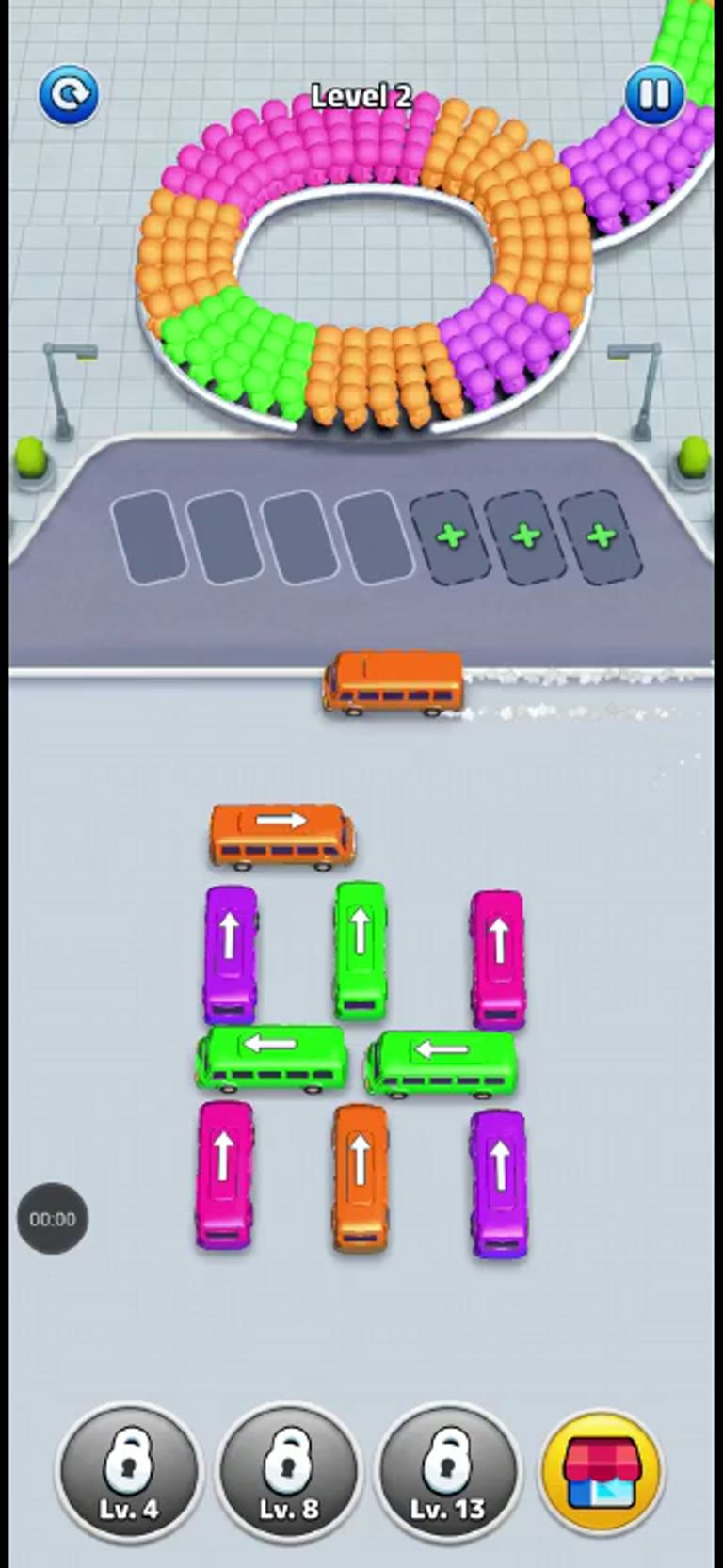 Bus Rush Fever Level 2 gameplay screenshot