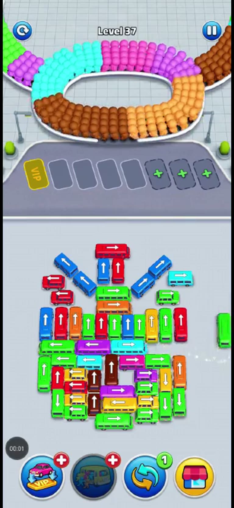 Bus Rush Fever Level 37 gameplay preview