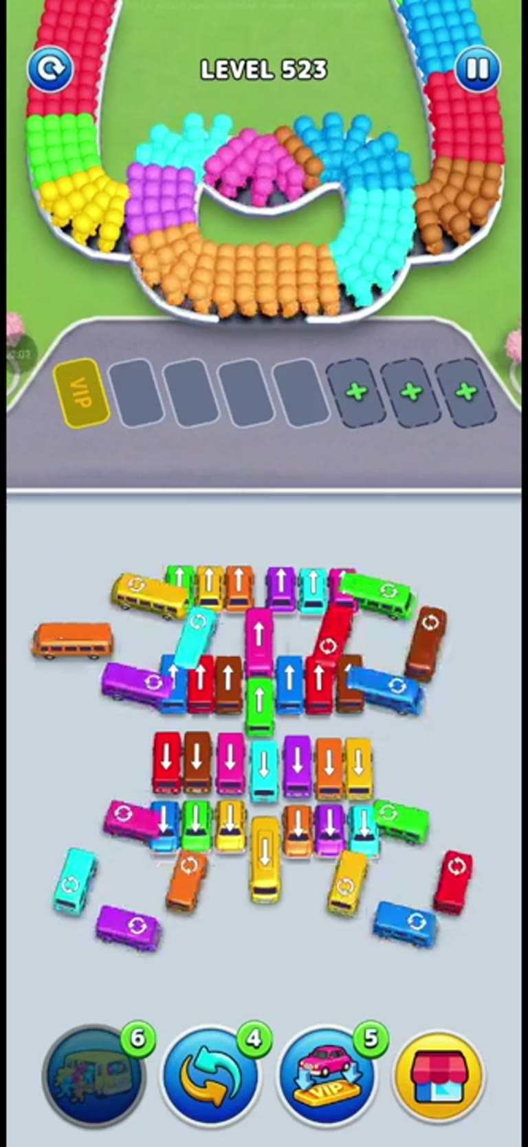 Bus Rush Fever Level 523 gameplay preview