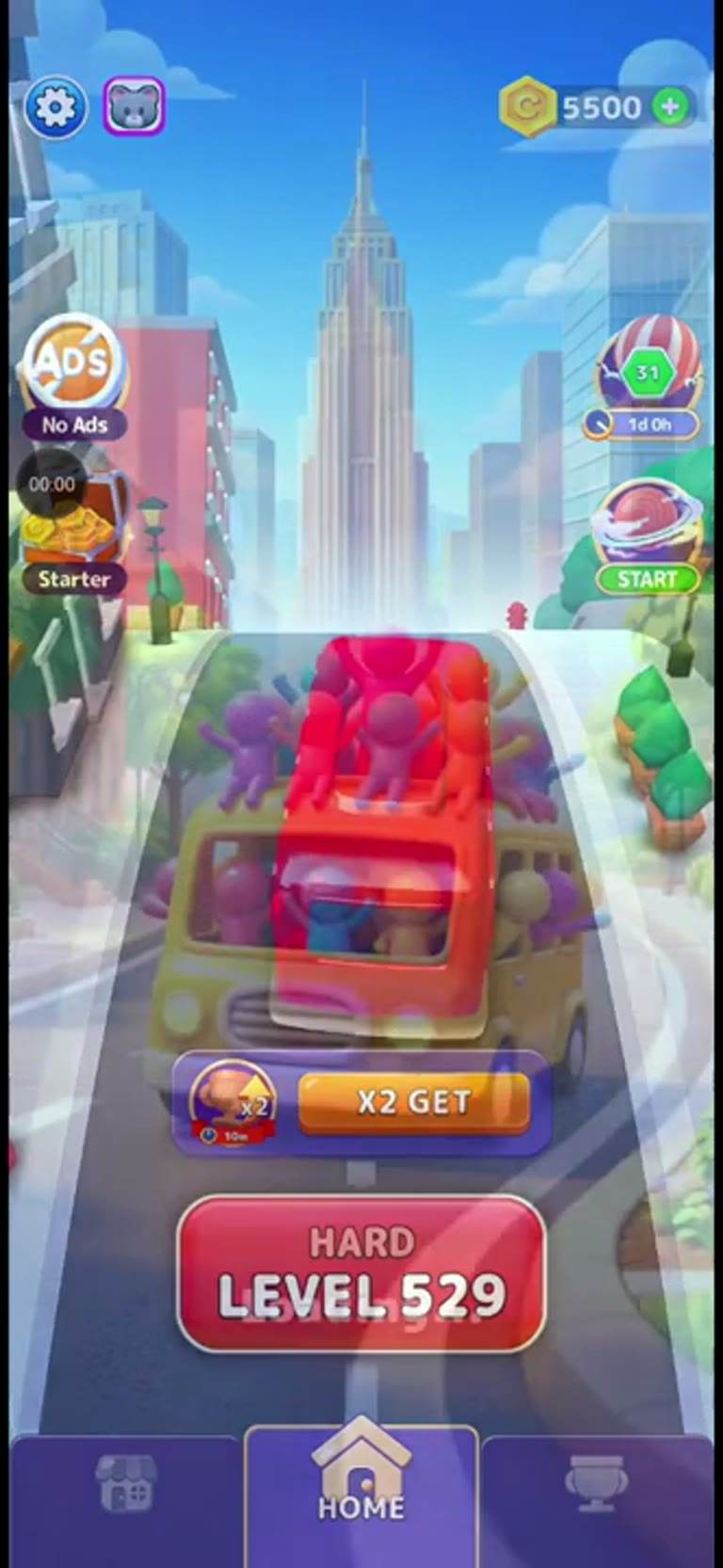 Bus Rush Fever Level 529 gameplay preview