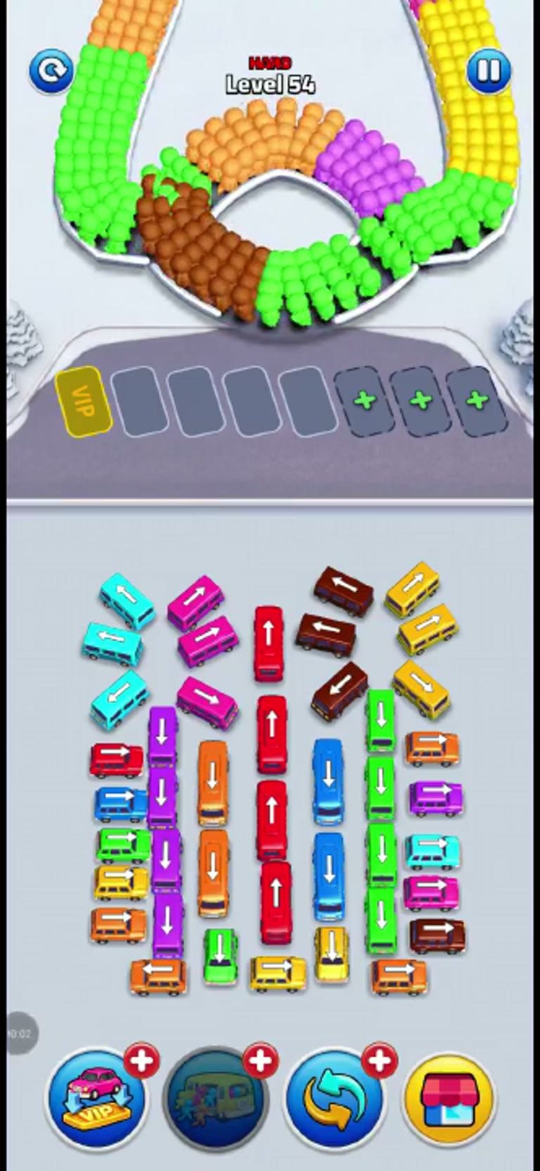 Bus Rush Fever Level 54 gameplay preview